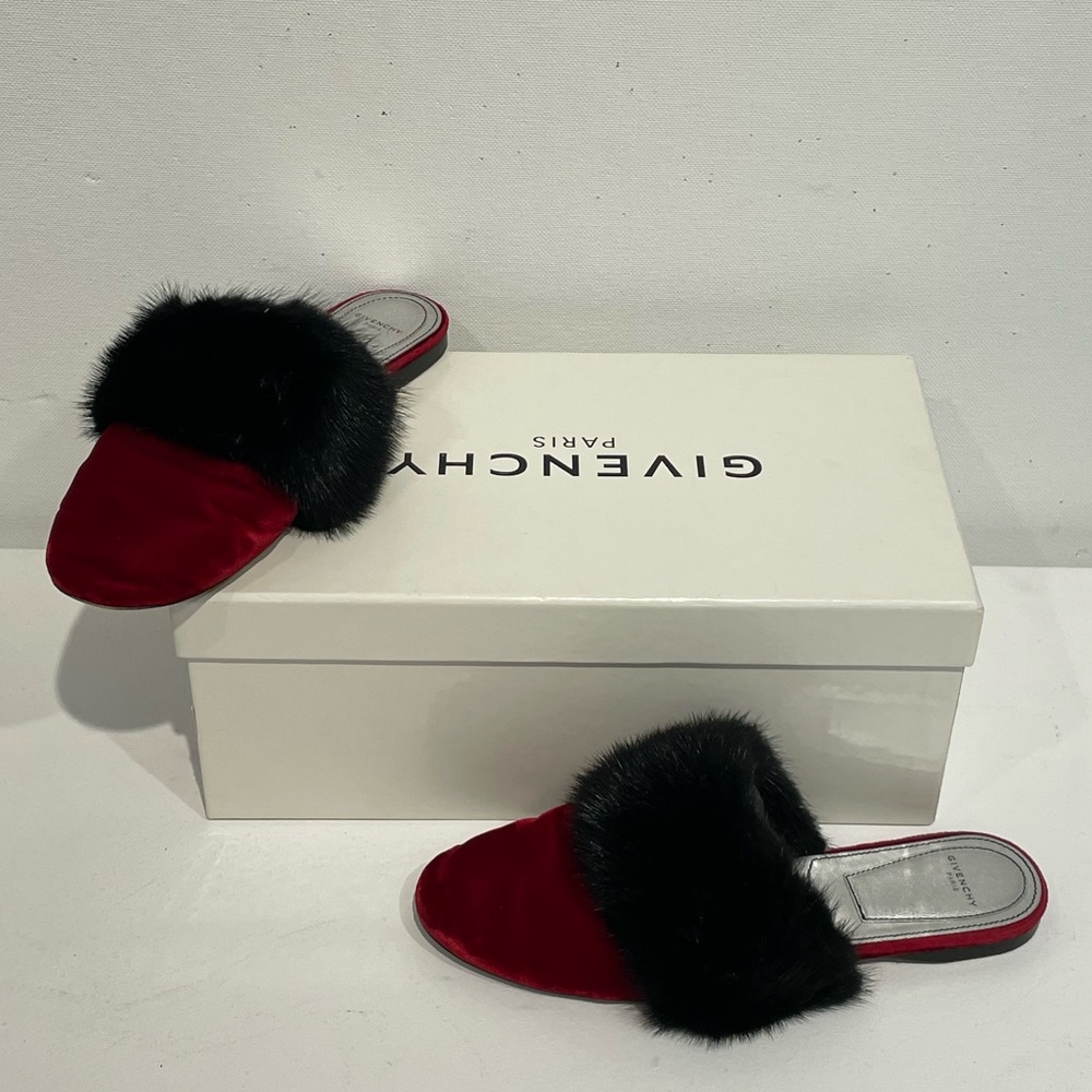 Givenchy Velvet and Fur Mules
